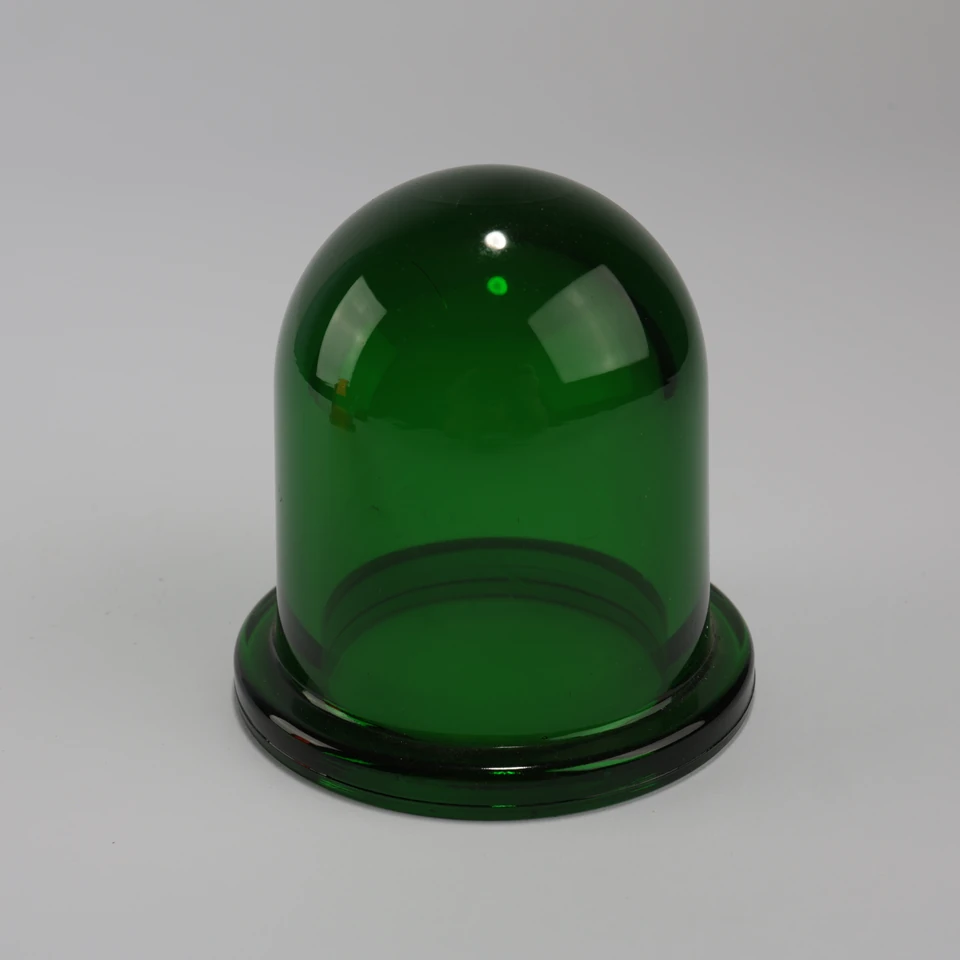 Top angled view of the green dome and its flange