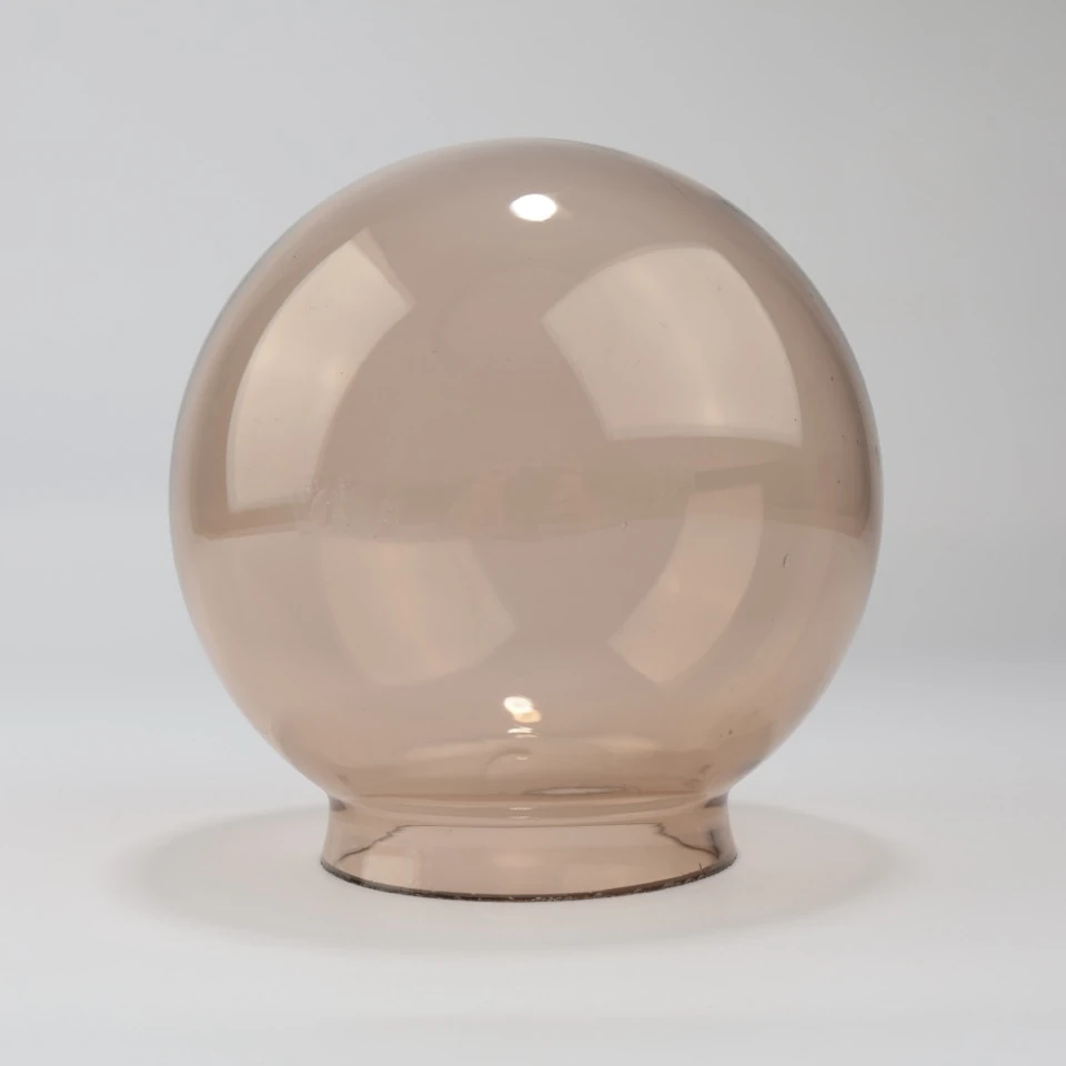 Tea brown transparent lighting glass globe standing on a short neck